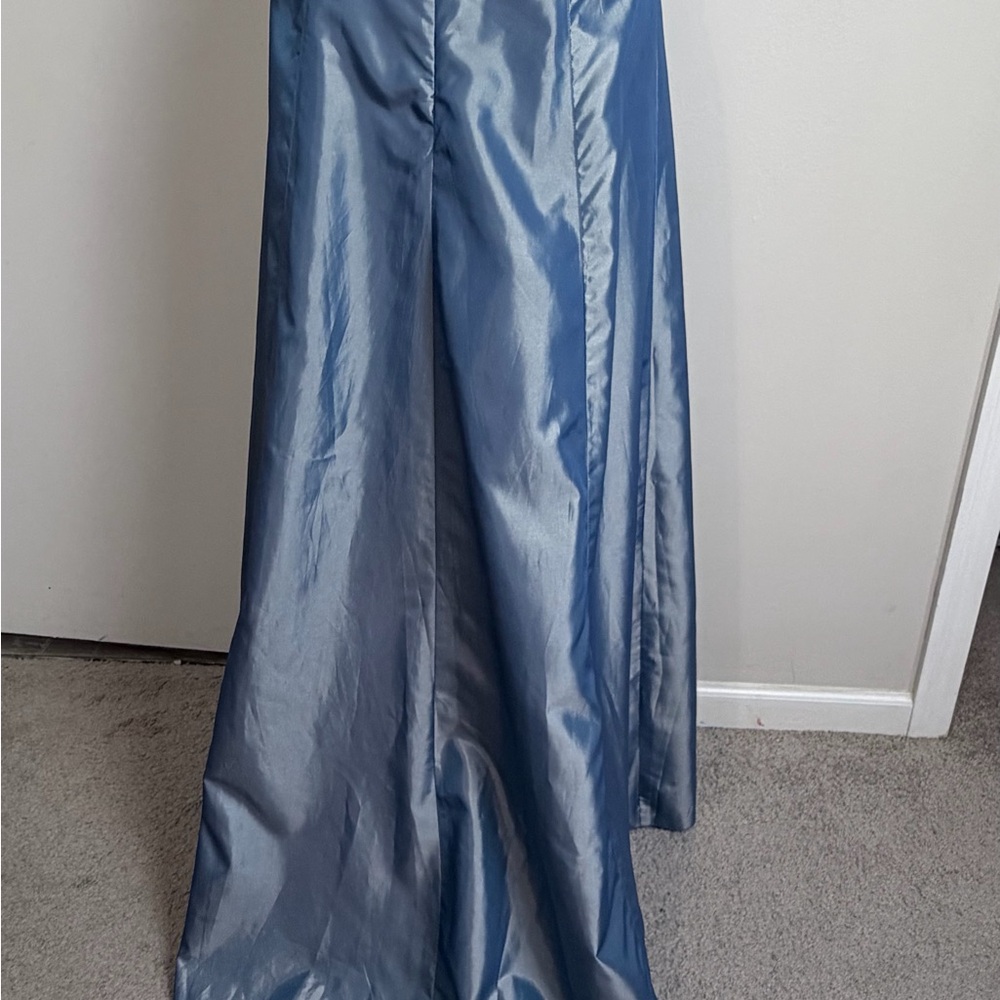 Express Shimmering Blue Maxi Skirt - Picture 8 of 13